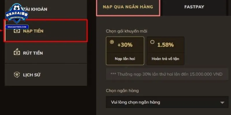 Quy trình nạp tiền tại hitclub thực hiện nhanh chóng